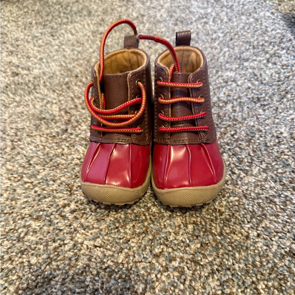 Stylish Kids Rain Boots - Red and Brown